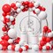 Red White Balloons Garland Kit 134 Pack Different Sizes 18/12/10/5 inch Matte Red Matte White Latex Balloons